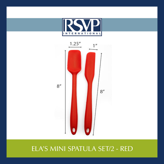 RSVP Mini Silicone Spatula Set Of 2 Red - Bear Country Kitchen