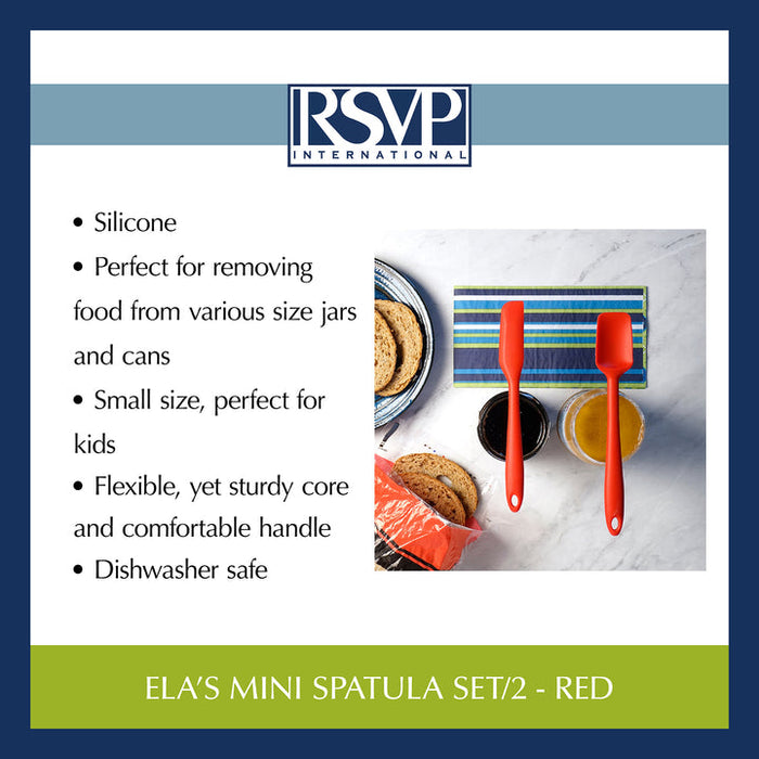 RSVP Mini Silicone Spatula Set Of 2 Red - Bear Country Kitchen