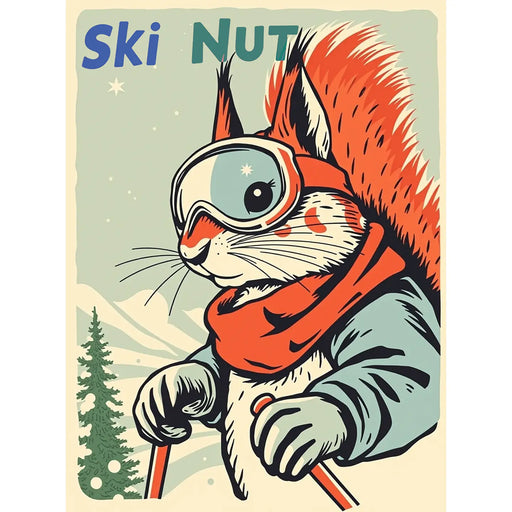 Sofs Design Greeting Card Ski Nut (Squirrel) - Bear Country Kitchen