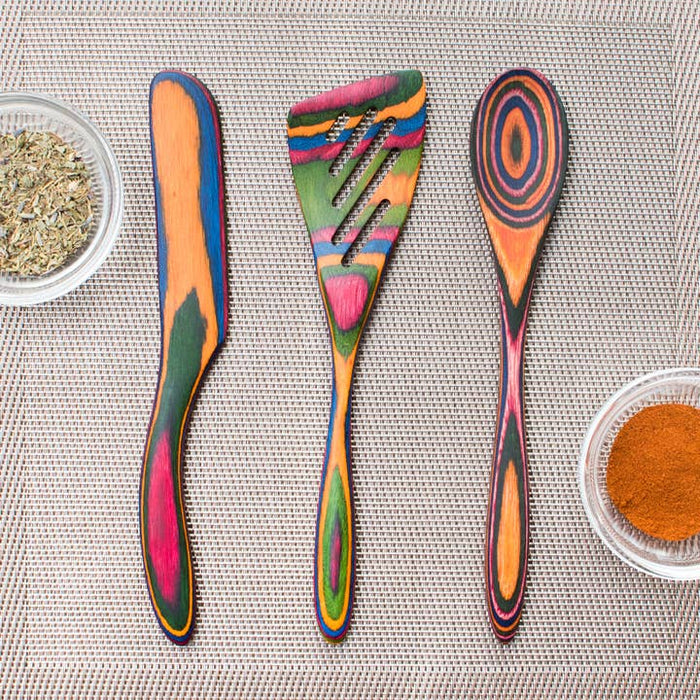 Island Bamboo Pakka Small Spoon Rainbow - Bear Country Kitchen