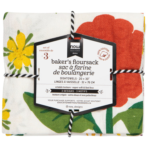 Danica Now Designs Bakers Floursack Set Of 3 Flowers Of The Month - Bear Country Kitchen