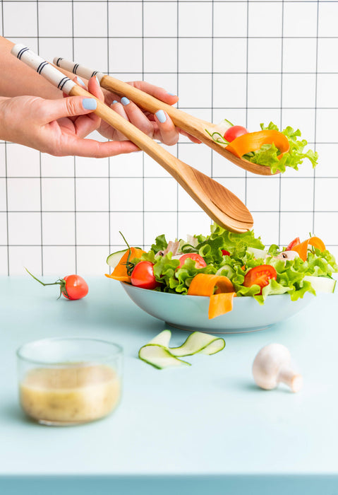 JUSTEA Hand Carved Salad Serving Spoon Set - Bear Country Kitchen