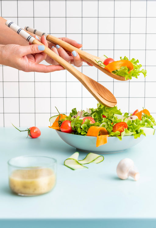 JUSTEA Hand Carved Salad Serving Spoon Set - Bear Country Kitchen