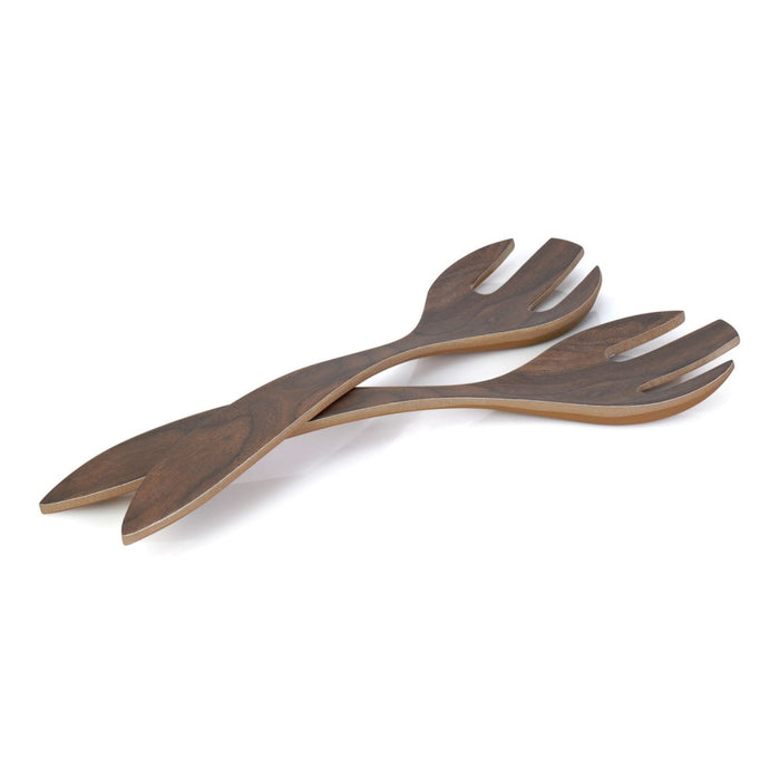 Brilliant Bamboo Walnut Salad Servers - Bear Country Kitchen