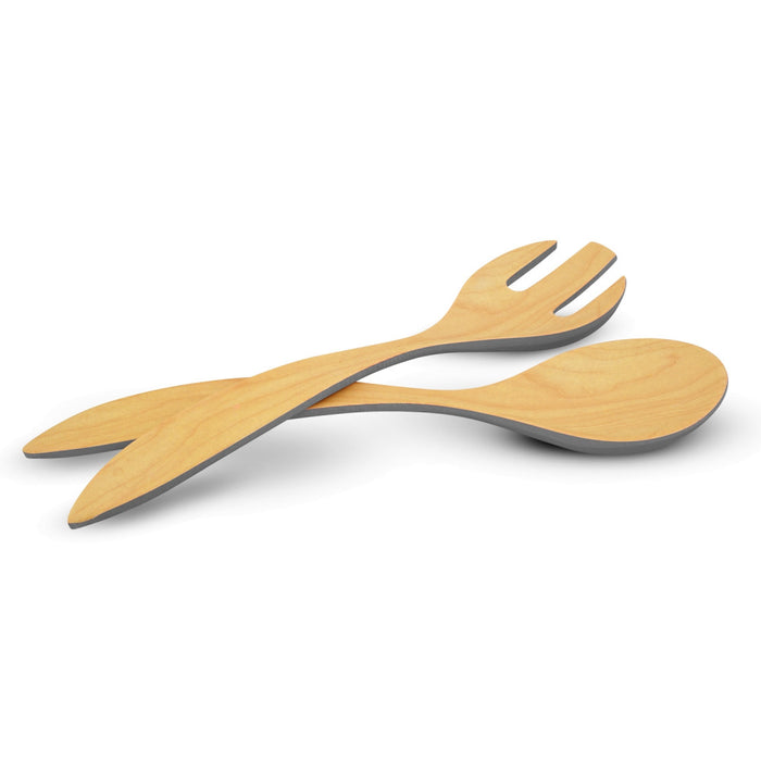 Brilliant Bamboo Maple Salad Servers - Bear Country Kitchen
