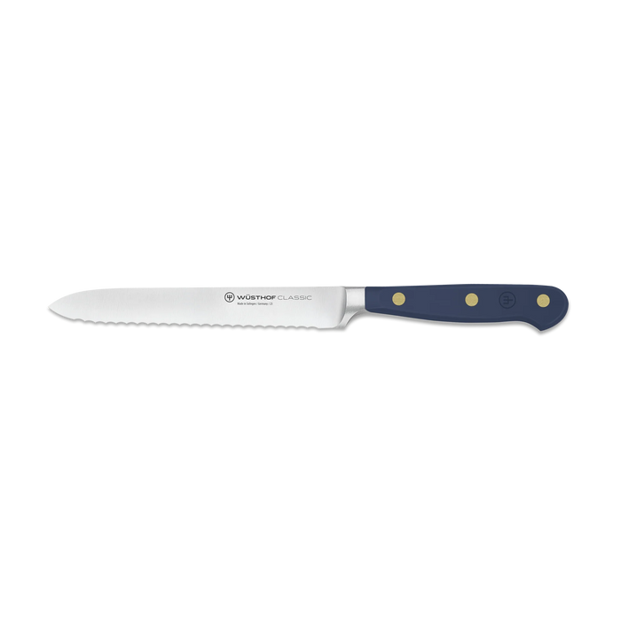 Wusthof Classic Serrated Utility Knife Blueberry - Bear Country Kitchen