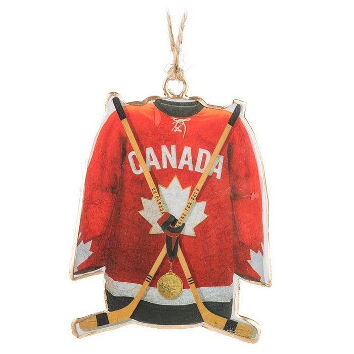Abbott Metal Red Canada Hockey Jersey Ornament - Bear Country Kitchen
