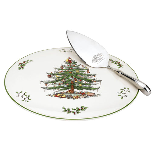 Spode Christmas Tree Cake Plate & Server - Bear Country Kitchen