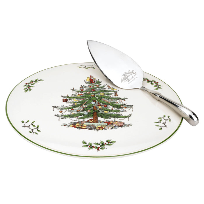 Spode Christmas Tree Cake Plate & Server - Bear Country Kitchen