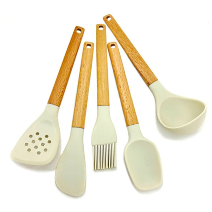 Danesco Mini Silicone Utensil Set Of 5 Beige - Bear Country Kitchen