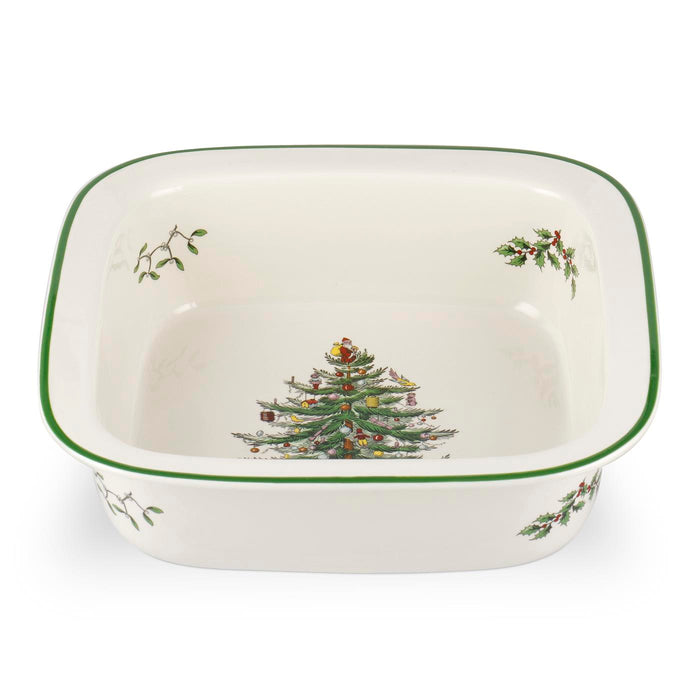 Spode Christmas Tree Christmas Tree Square Rim Baker 10" - Bear Country Kitchen