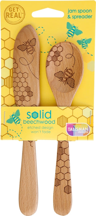 Talisman Honey Bee Etched Jam Spoon and Spreader Set - Bear Country Kitchen