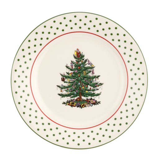 Spode Christmas Tree Polka Dot Dessert Plates Set Of 4 - Bear Country Kitchen