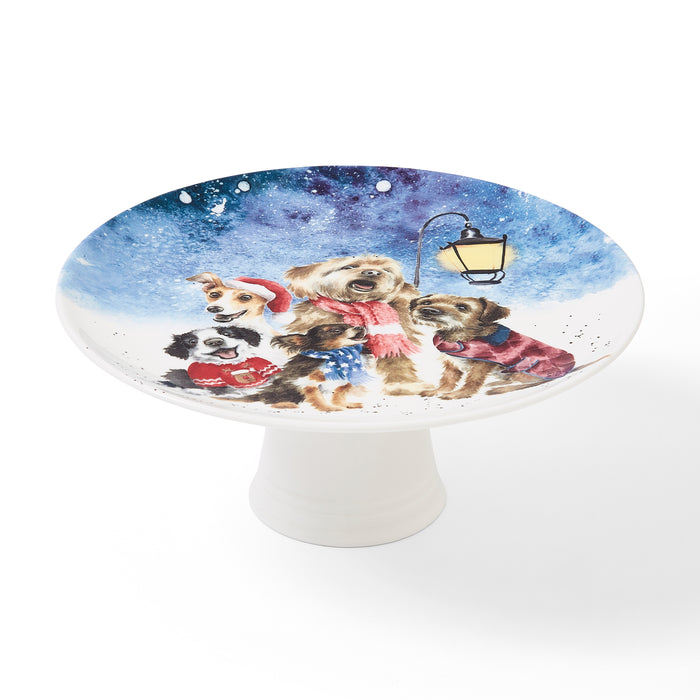 Wrendale Footed Cake Plate - O Holy Night (dogs) - Bear Country Kitchen