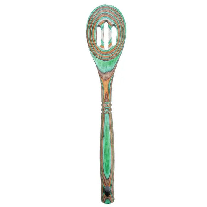 Island Bamboo Pakkawood Slotted Spoon Mint 30CM