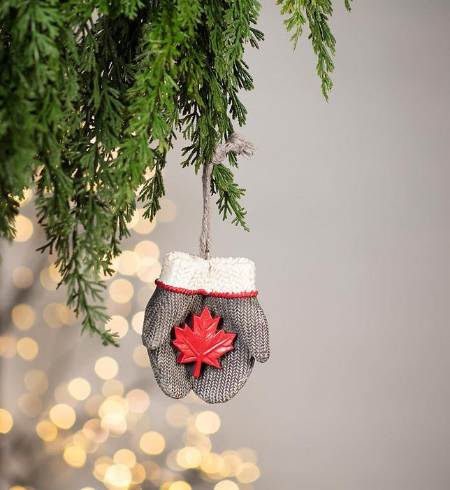 Abbott Ornament Mittens with Maple Leaf