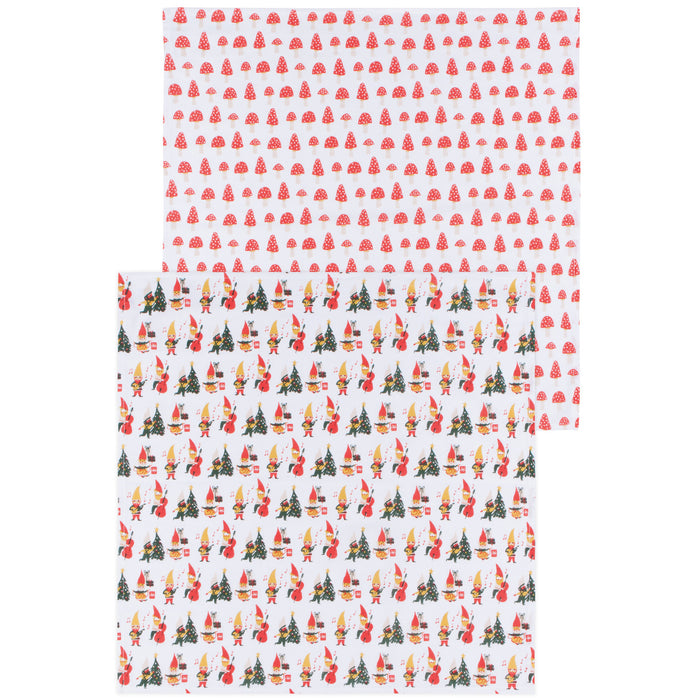 Danica Baker's Floursack Dishtowels Set Of 2 Gnome For The Holidays