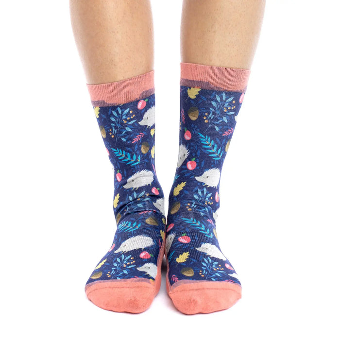 Good Luck Sock Active Fit Women White Hedgehogs