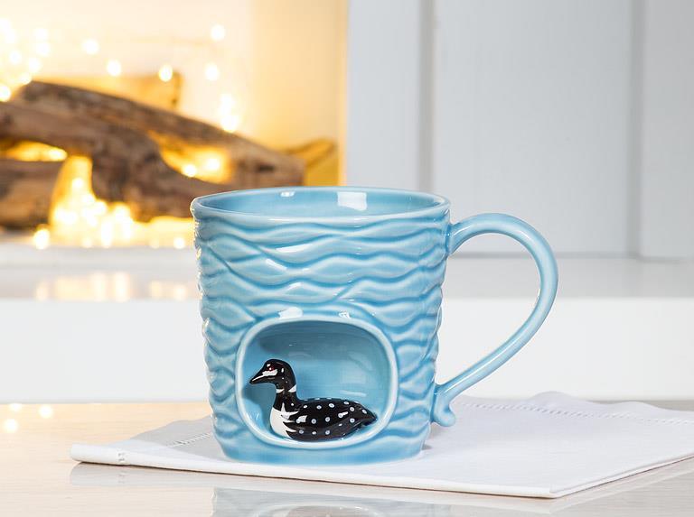Abbott Wavy Mug with Loon - Bear Country Kitchen