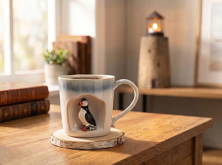 Abbott Ombre Taper Mug With Puffin