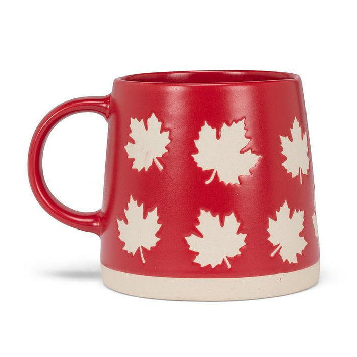 Abbott Wide Base Mug Maple Leaves Red - Bear Country Kitchen