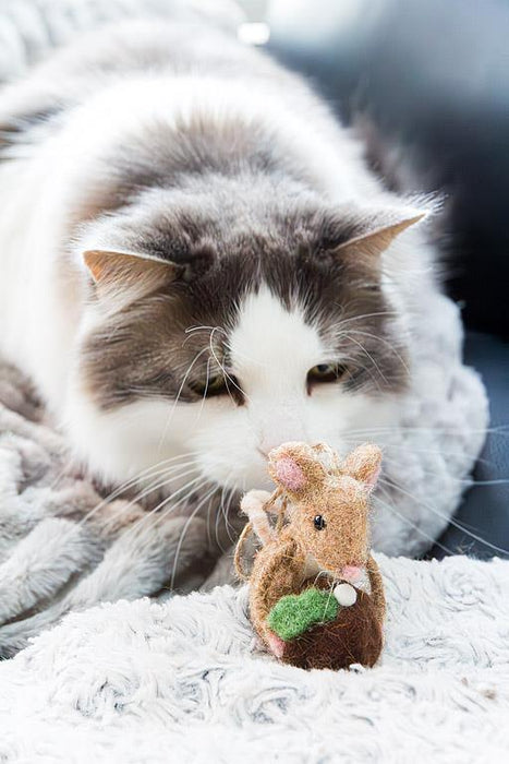 Abbott Felt Ornament Mouse with Christmas Pudding