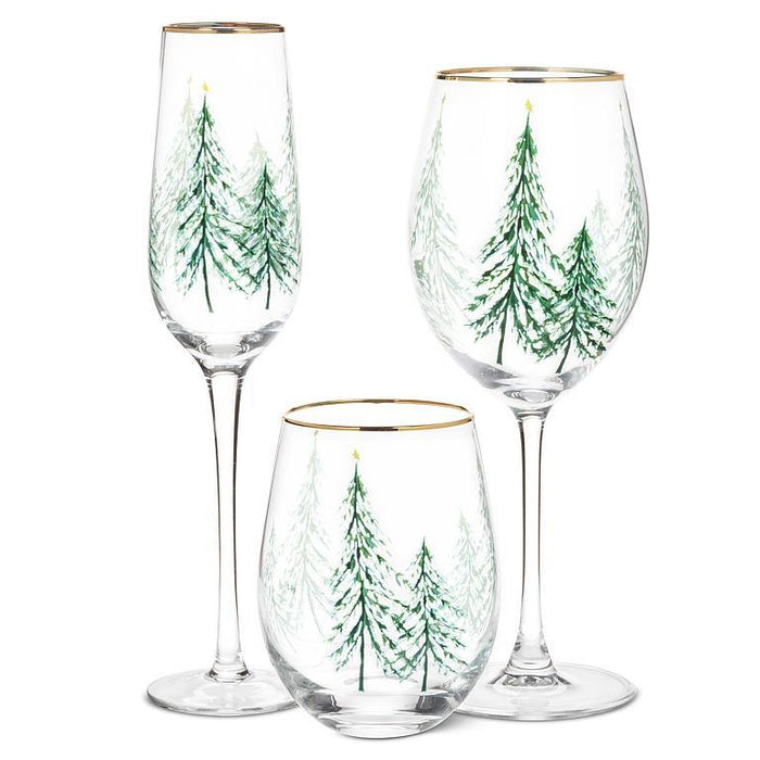 Abbott Stemless Goblet Winter Trees