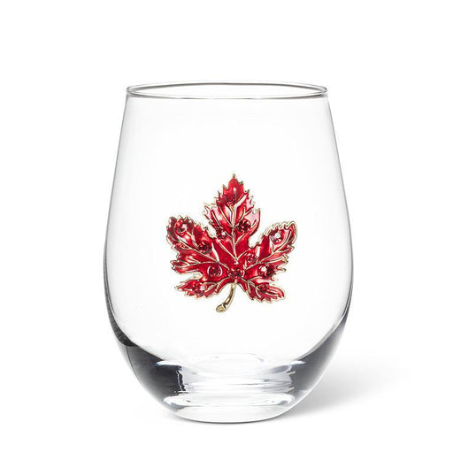 Abbott Stemless Wine Glass Jewel Maple Leaf - Bear Country Kitchen