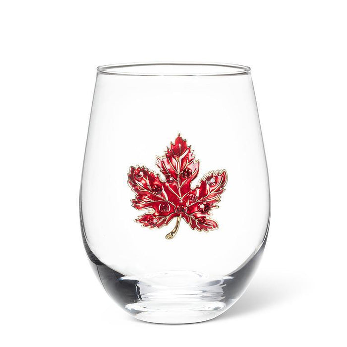 Abbott Stemless Wine Glass Jewel Maple Leaf - Bear Country Kitchen