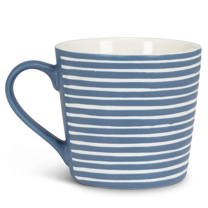 Abbott Wide Base Mug Graphic Stripes Blue - Bear Country Kitchen