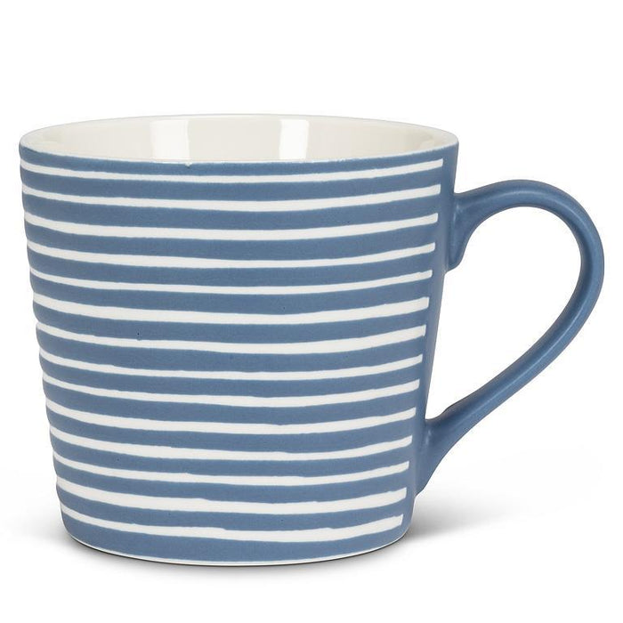 Abbott Wide Base Mug Graphic Stripes Blue - Bear Country Kitchen