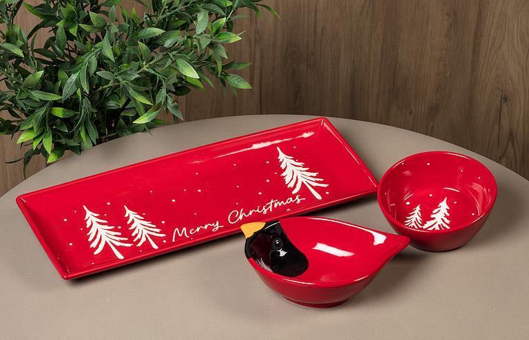 Abbott Small Bowl Red Simple Trees