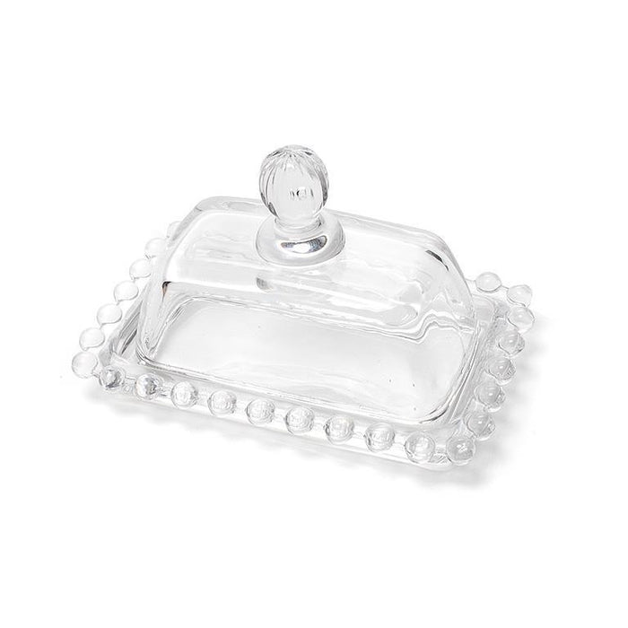 Abbott Small Rectangular Glass Butterdish With Rim - Bear Country Kitchen