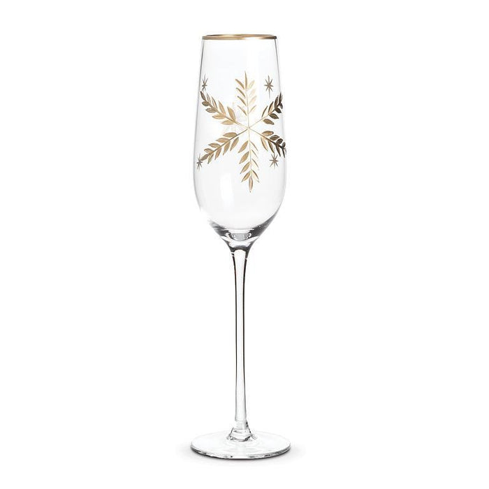 Abbott Champagne Flute Gold Snowflake - Bear Country Kitchen