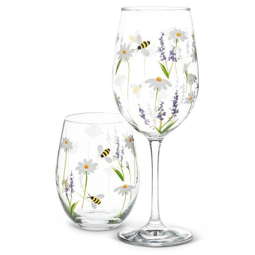 Abbott Stemless Wine Glass Lavender & Bees - Bear Country Kitchen