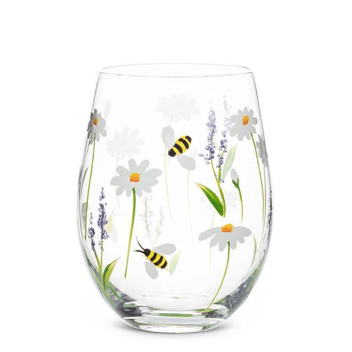 Abbott Stemless Wine Glass Lavender & Bees - Bear Country Kitchen