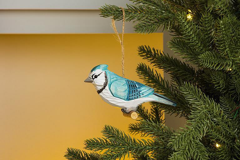 Abbott Carved Ornament Blue Jay - Bear Country Kitchen