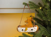 Abbott Carved Ornament Moose in Canoe - Bear Country Kitchen
