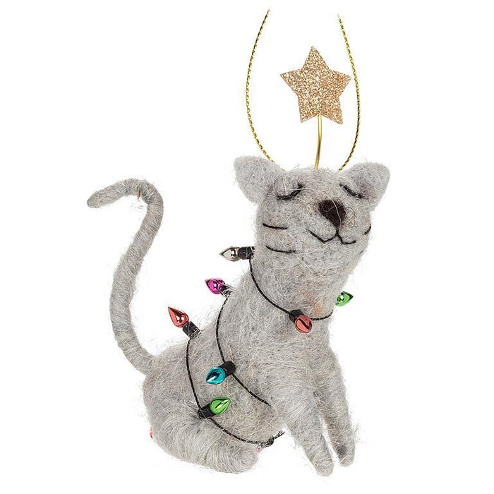 Abbott Ornament Sitting Cat with Lights