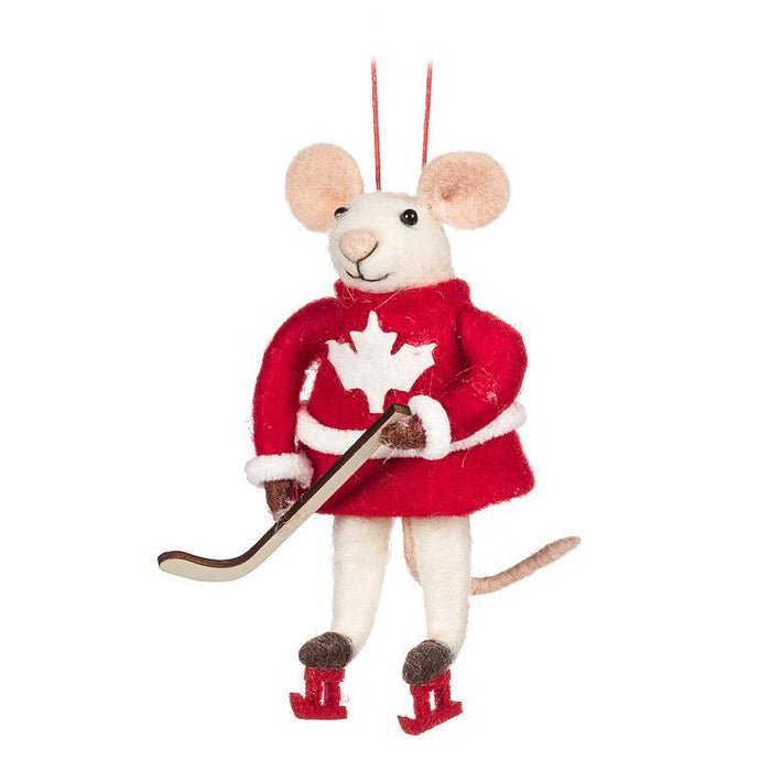 Abbott Felt Ornament Canada Hockey Mouse - Bear Country Kitchen