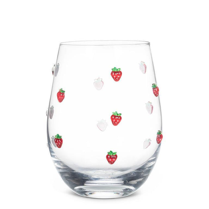 Abbott Stemless Wine Glass with Strawberries - Bear Country Kitchen