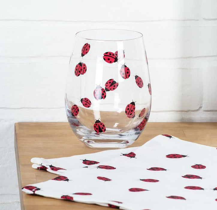 Abbott Stemless Wine Glass Ladybugs - Bear Country Kitchen