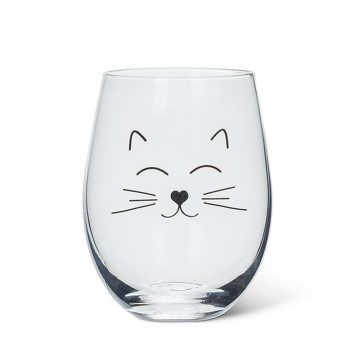 Abbott Stemless Wine Cat Face - Bear Country Kitchen