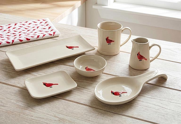 Abbott Rimmed Mug with Cardinal