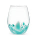 Abbott Stemless Wine Glass Fused Dots Turquoise - Bear Country Kitchen