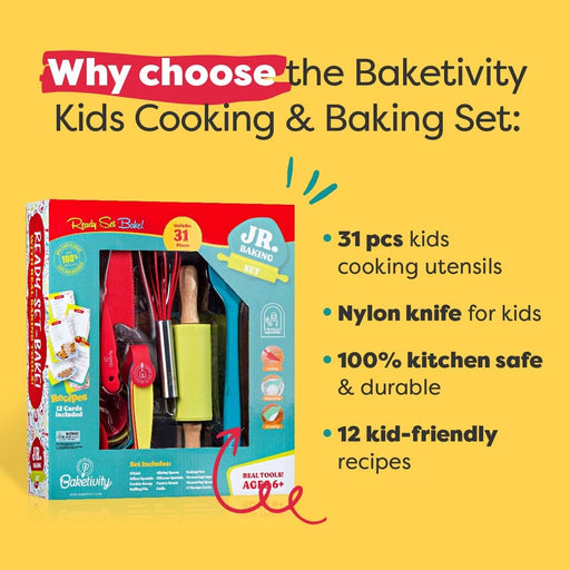 Baketivity 31 Piece Kids Cooking and Baking Set - Bear Country Kitchen