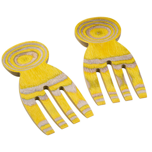 Island Bamboo Pakkawood Salad Hands Lemon 16CM - Bear Country Kitchen