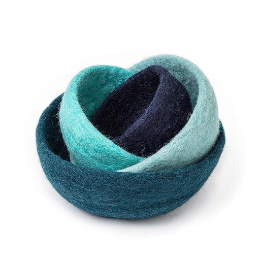 Abbott Set Of 4 felt Nesting Bowls Blue - Bear Country Kitchen