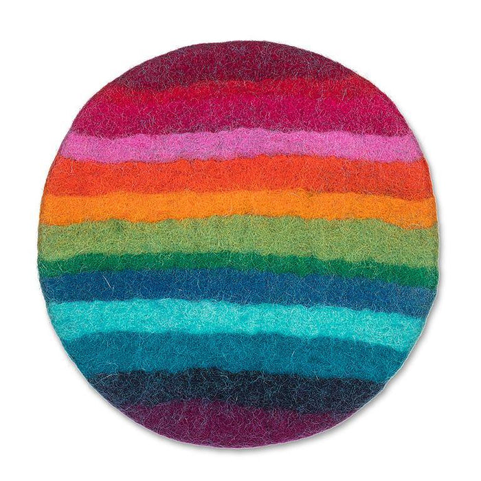 Abbott Round Felt Trivet Rainbow Stripe - Bear Country Kitchen