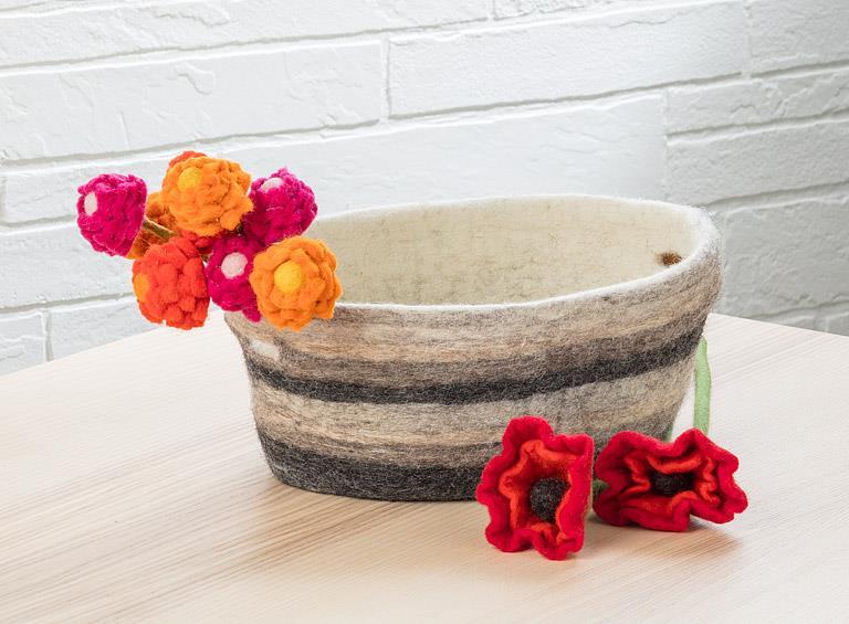 Abbott Small Oval Felt Basket - Bear Country Kitchen